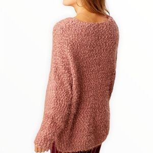 Altar’d State Long-Sleeved V-Neck Fuzzy Sweater